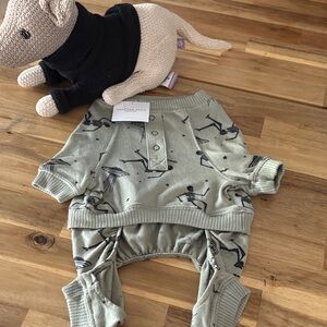 American Eagle Outfitters pets Sage Green Skeleton Print